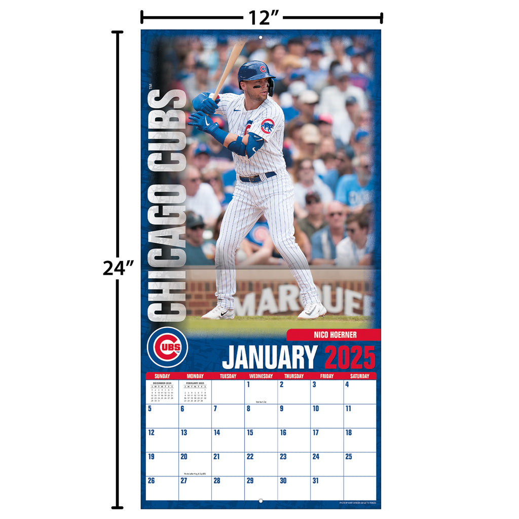 MLB Chicago Cubs 2024-2025 12&quot; x 12&quot; Team Wall Calendar