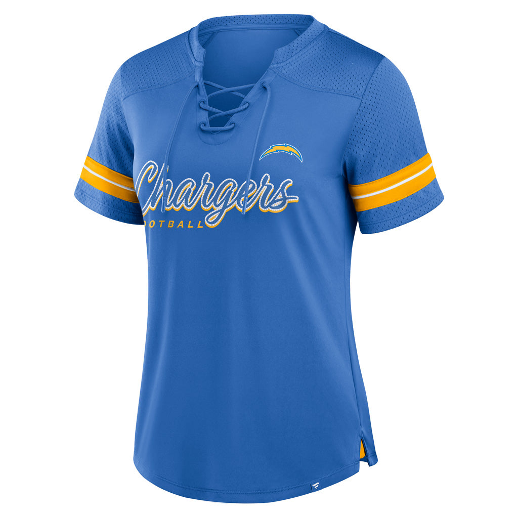 NFL Los Angeles Chargers Fanatics Women&#39;s Play Script Lace-Up Top