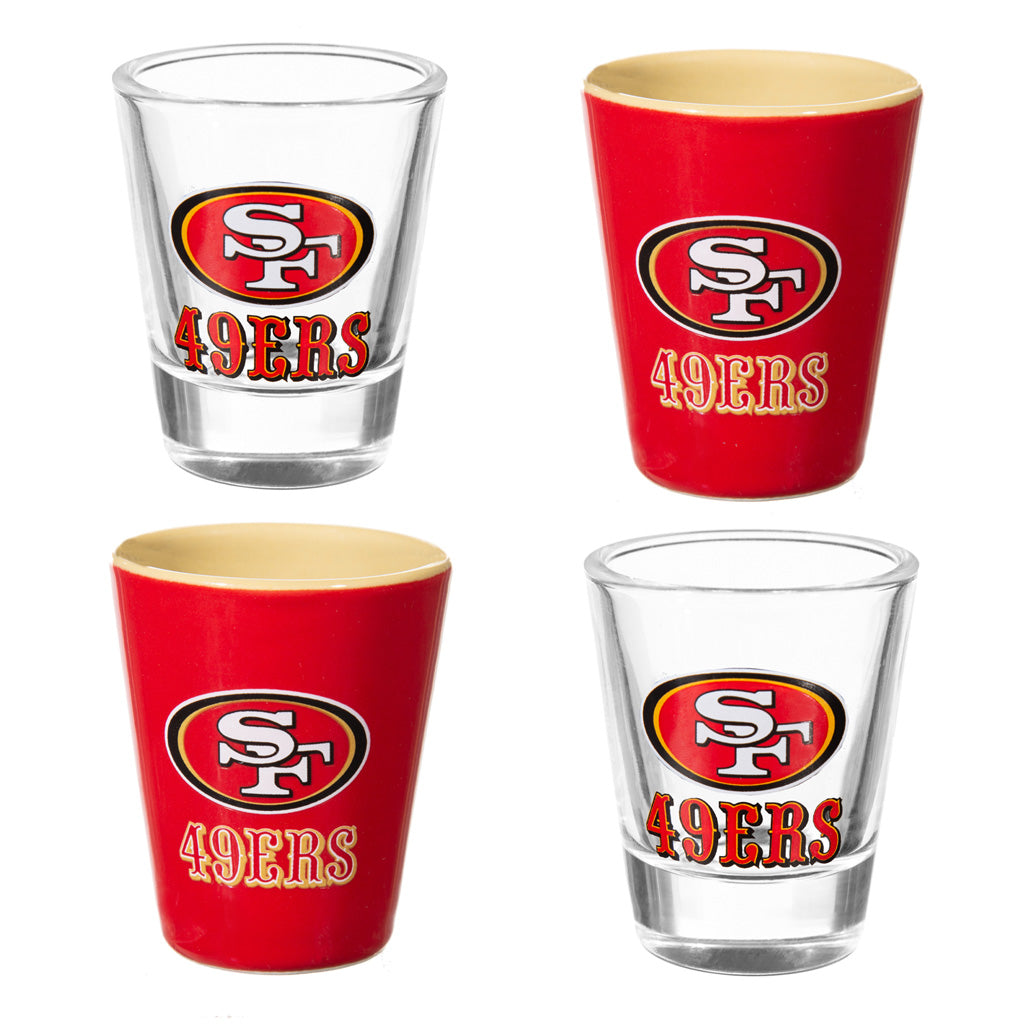 NFL San Francisco 49ers Evergreen 4-Piece Shot Glass Set