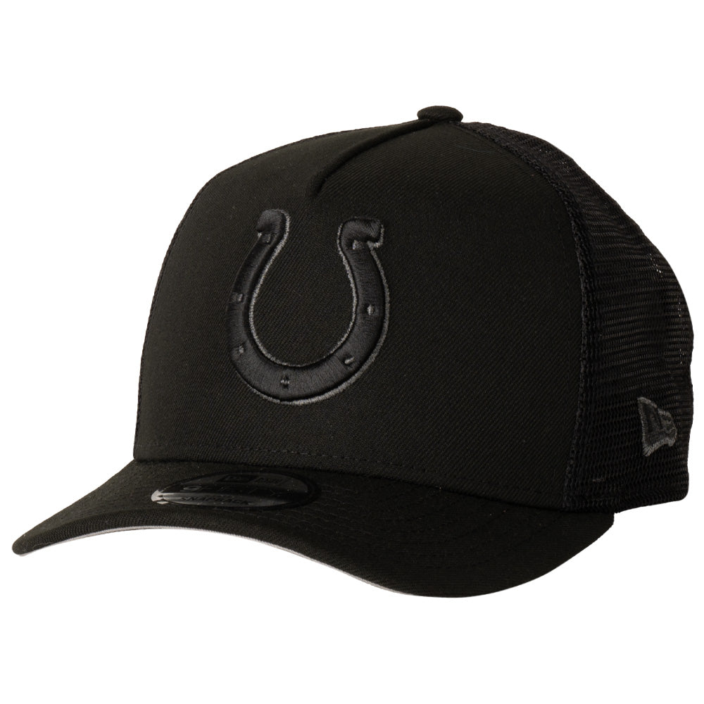 NFL Indianapolis Colts New Era Black Pearl A-Frame 9FIFTY Trucker Snapback Hat