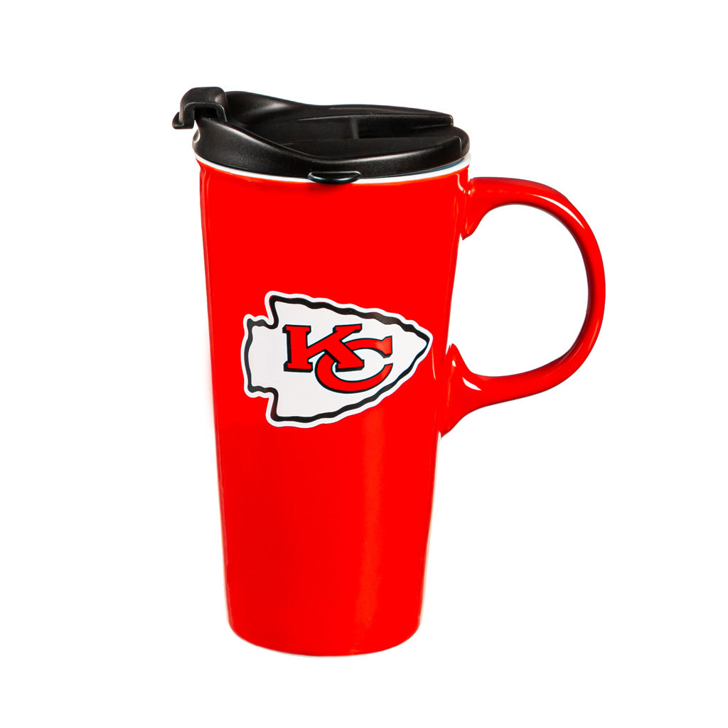 NFL Kansas City Chiefs Evergreen 17oz Boxed Travel Latte Mug