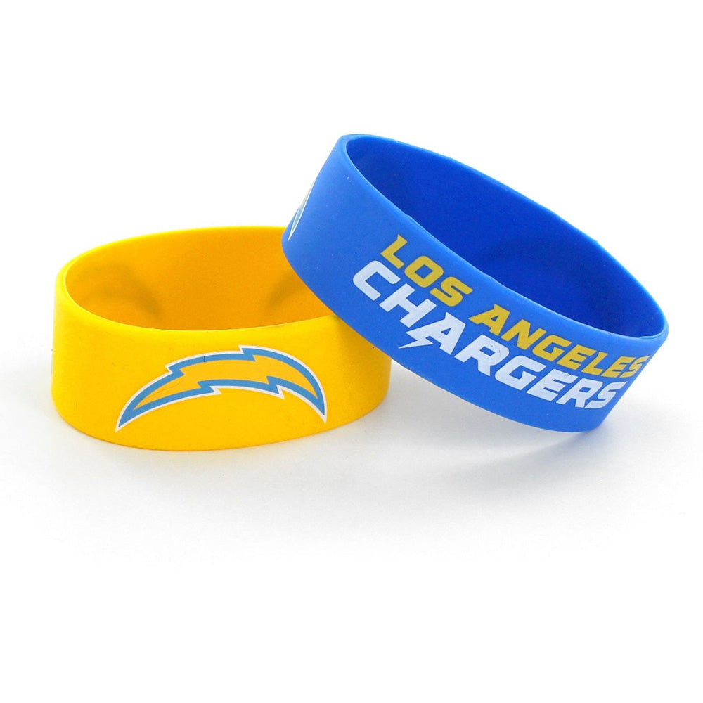 NFL Los Angeles Chargers Aminco 2-Pack Wide Silicone Bracelet Bands