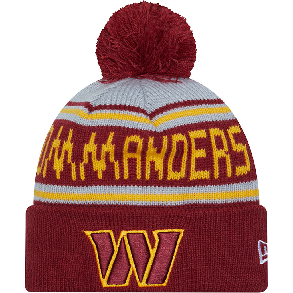 NFL Washington Commanders New Era Pom Wordmark Knit Hat