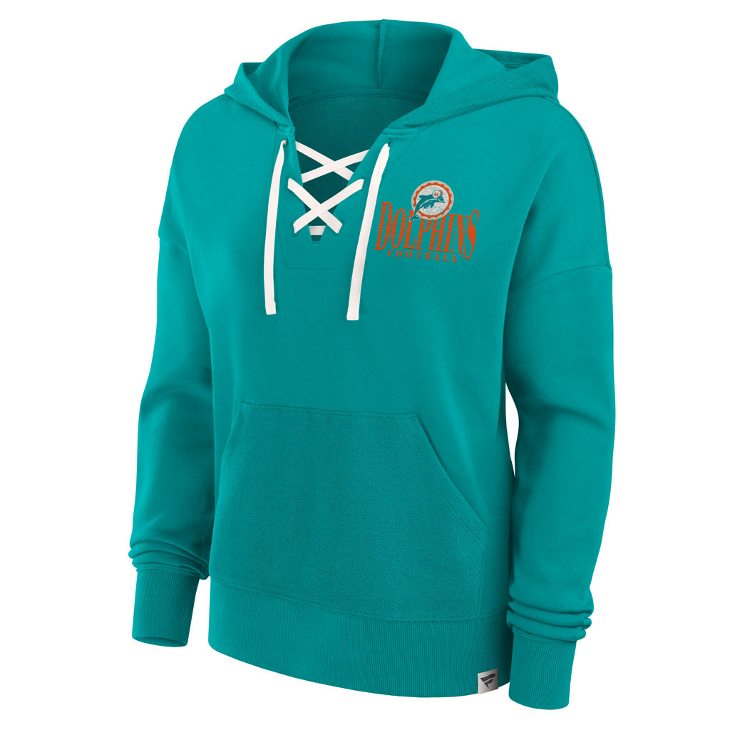 NFL Miami Dolphins Women&#39;s Fanatics Blitz Left Lace Up Hoodie