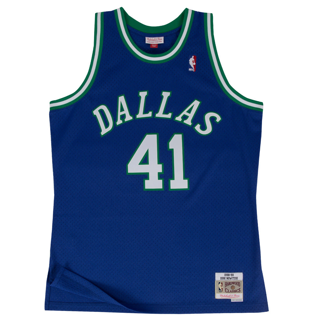 NBA Dallas Mavericks Dirk Nowitzki Mitchell &amp; Ness Retro Swingman Jersey - Blue