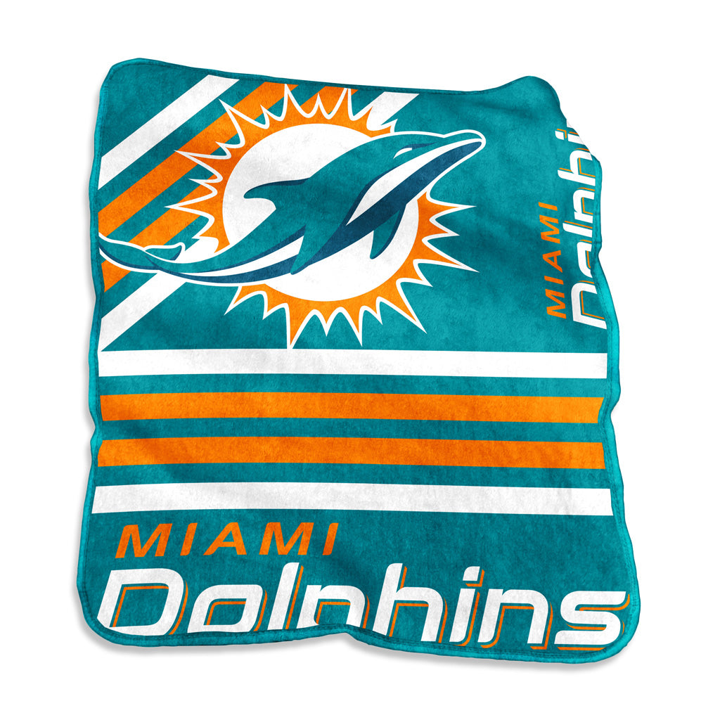 NFL Miami Dolphins Logo Brands 50x60 Raschel Blanket