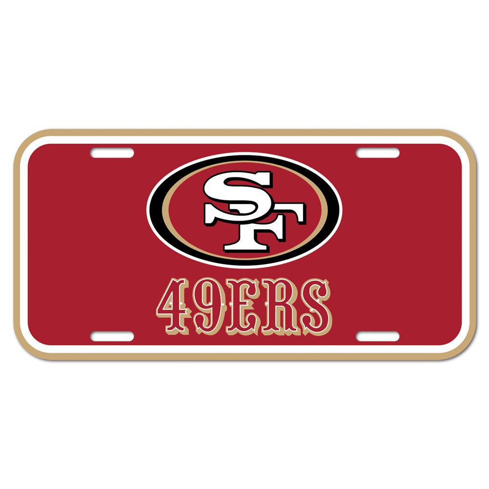 NFL San Francisco 49ers WinCraft Logo Plastic License Plate