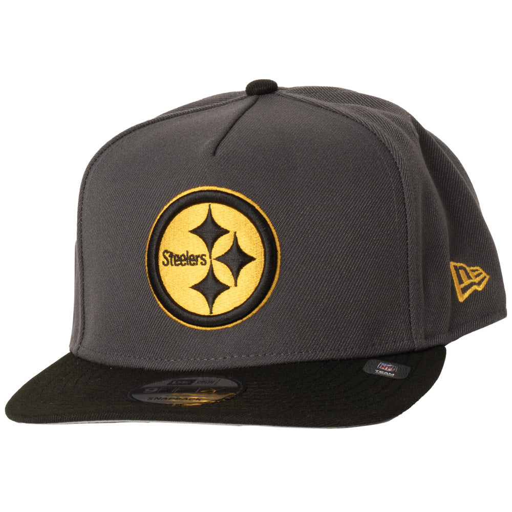 NFL Pittsburgh Steelers New Era 2 Tone Graphite A-Frame 9FIFTY Snapback