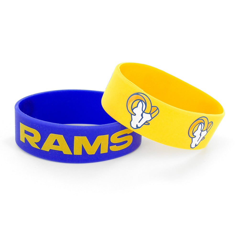 NFL Los Angeles Rams Aminco 2-Pack Wide Silicone Bracelet Bands