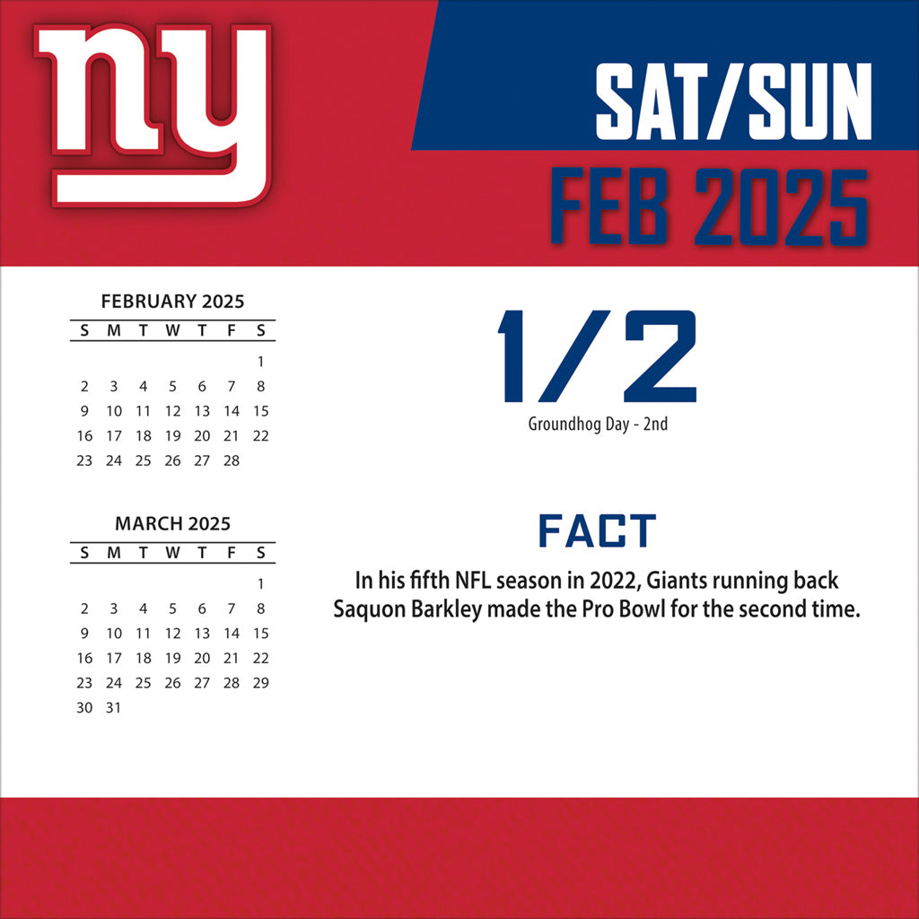 NFL New York Giants 2024-2025 Boxed Calendar