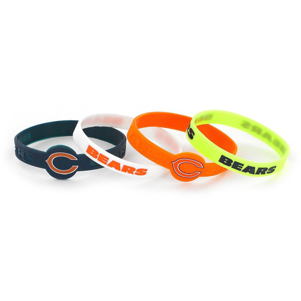 NFL Chicago Bears Aminco 4-Pack Silicone Bracelet Bands