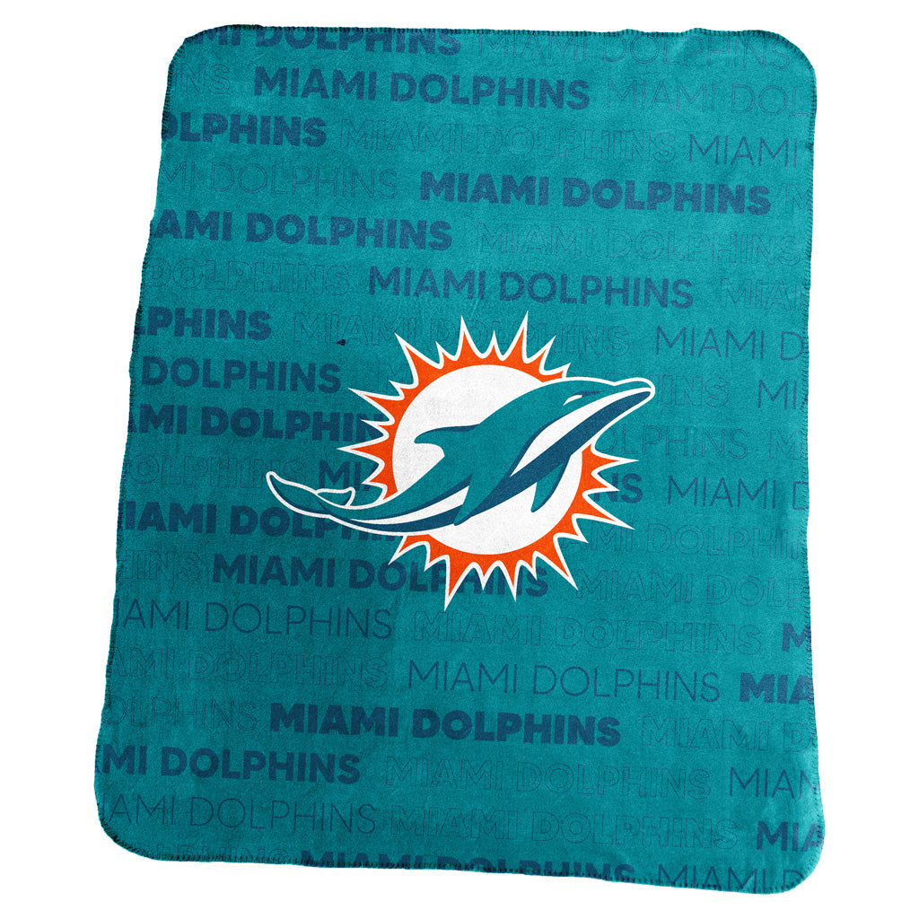 NFL Miami Dolphins Logo Brands 50x60 Classic Fleece Blanket