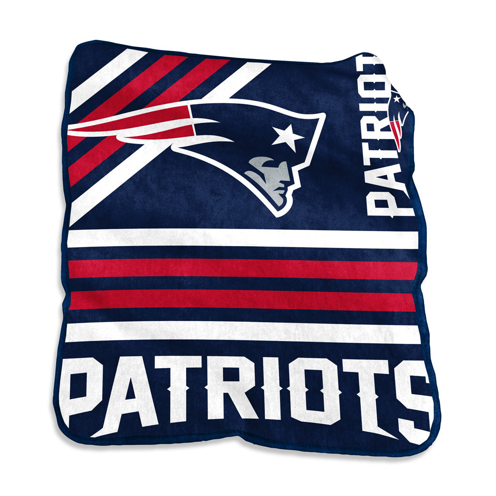 NFL New England Patriots Logo Brands 50x60 Raschel Blanket