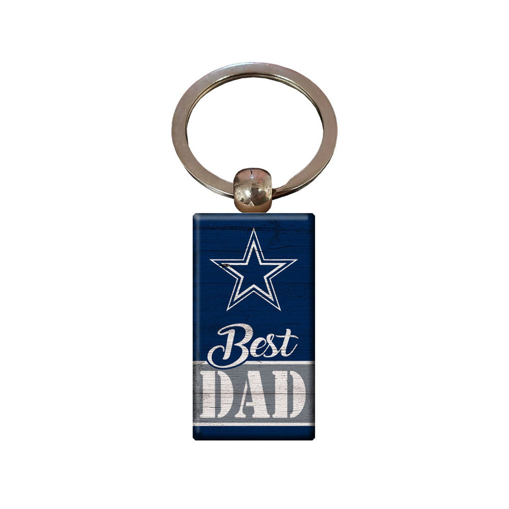 NFL Dallas Cowboys Fan Creations Best Dad Wooden Keychain