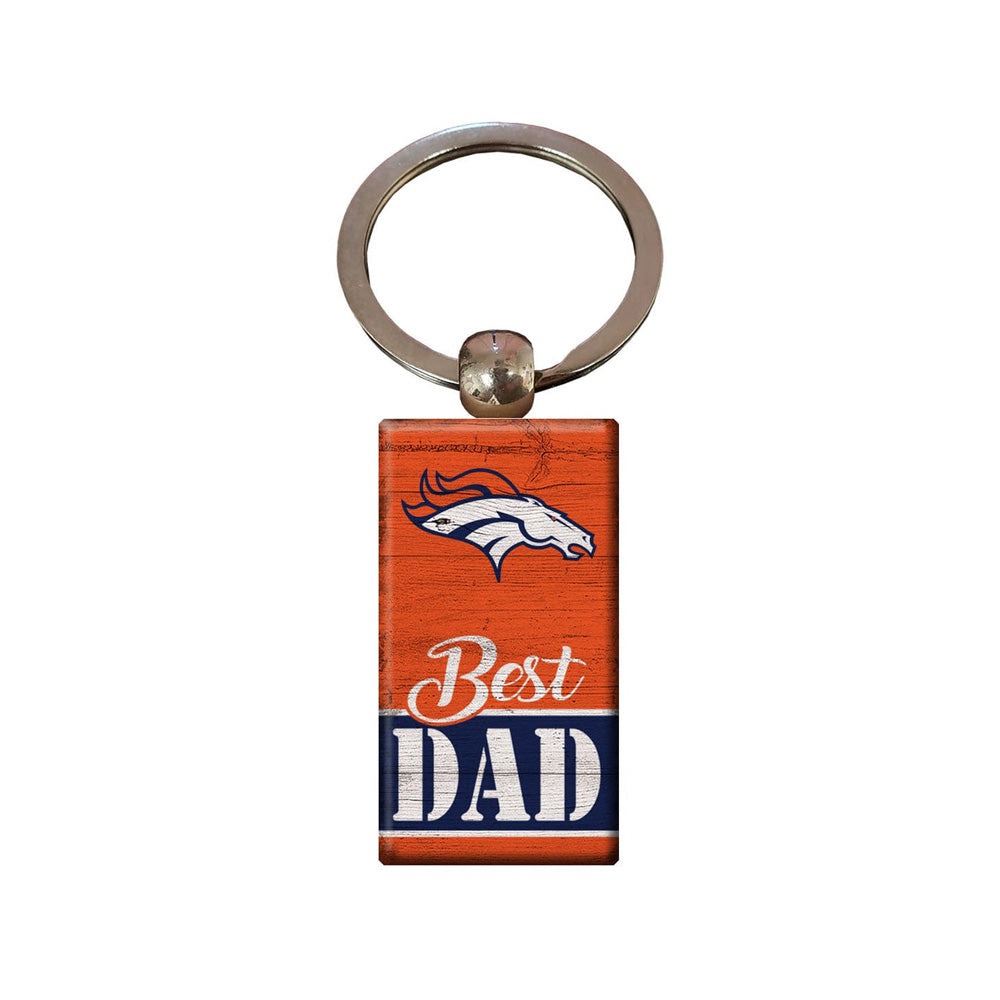 NFL Denver Broncos Fan Creations Best Dad Wooden Keychain