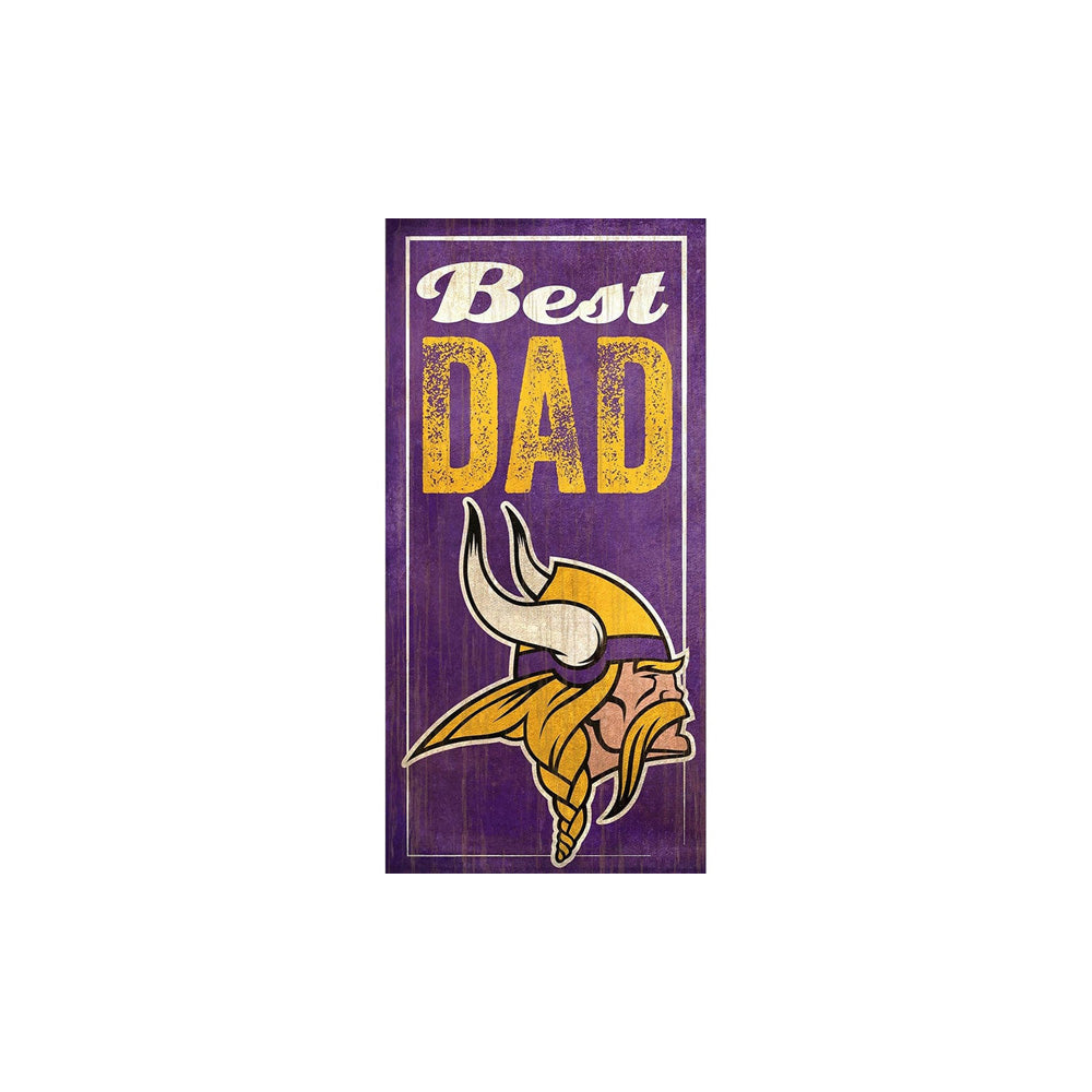 NFL Minnesota Vikings Fan Creations Best Dad 6&quot; x 12&quot; Sign