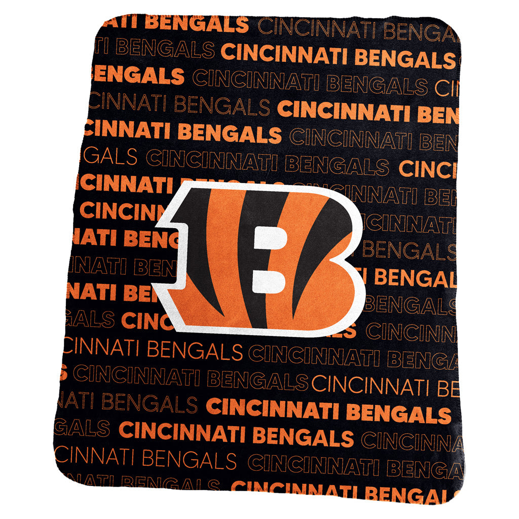 NFL Cincinnati Bengals Logo Brands 50x60 Classic Fleece Blanket