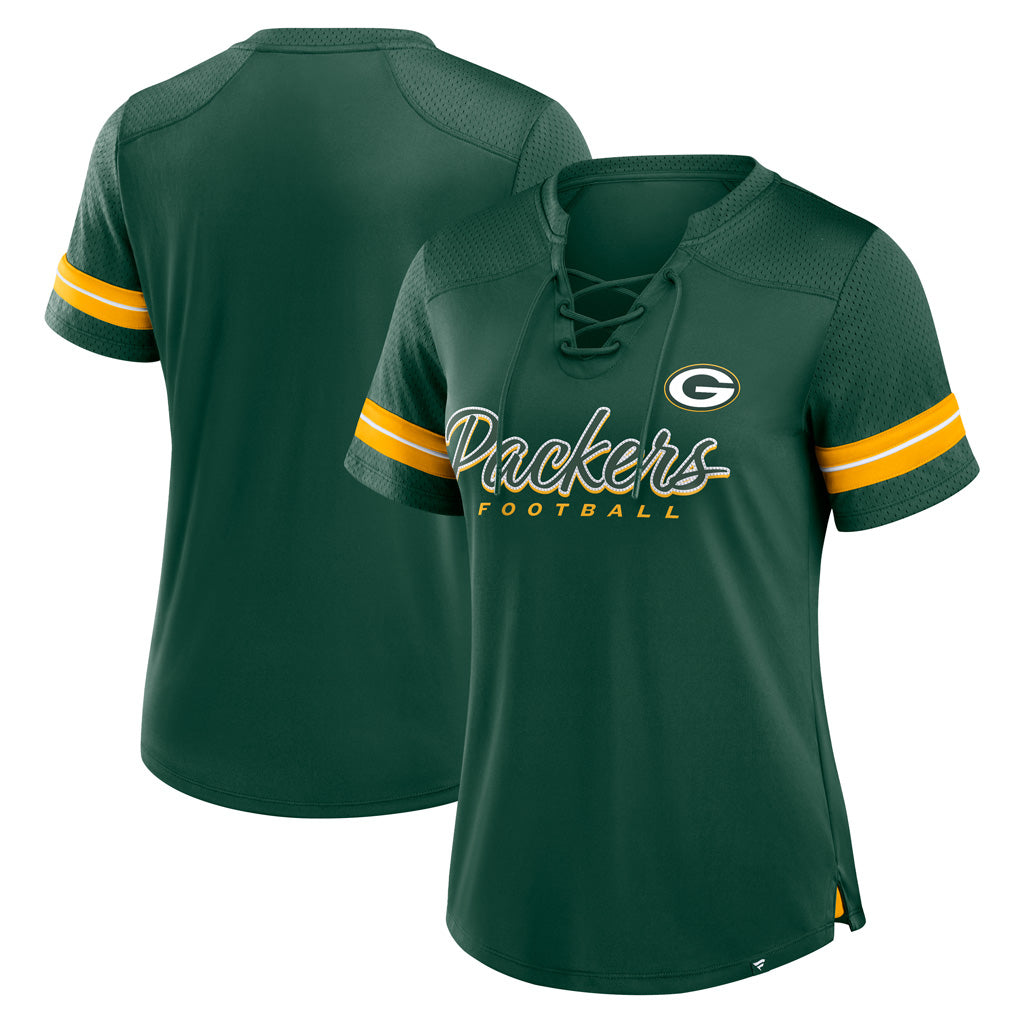 NFL Green Bay Packers Fanatics Women&#39;s Play Script Lace-Up Top