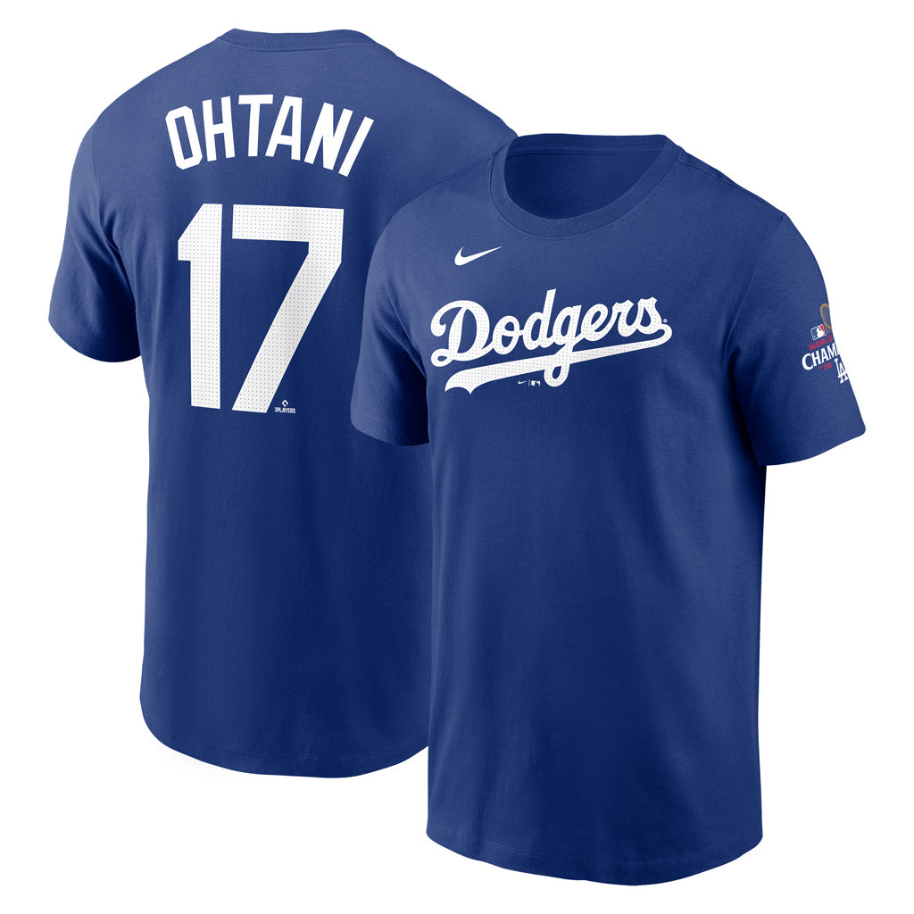 MLB Los Angeles Dodgers Shohei Ohtani Nike 2024 World Series Champ Name &amp; Number T-Shirt