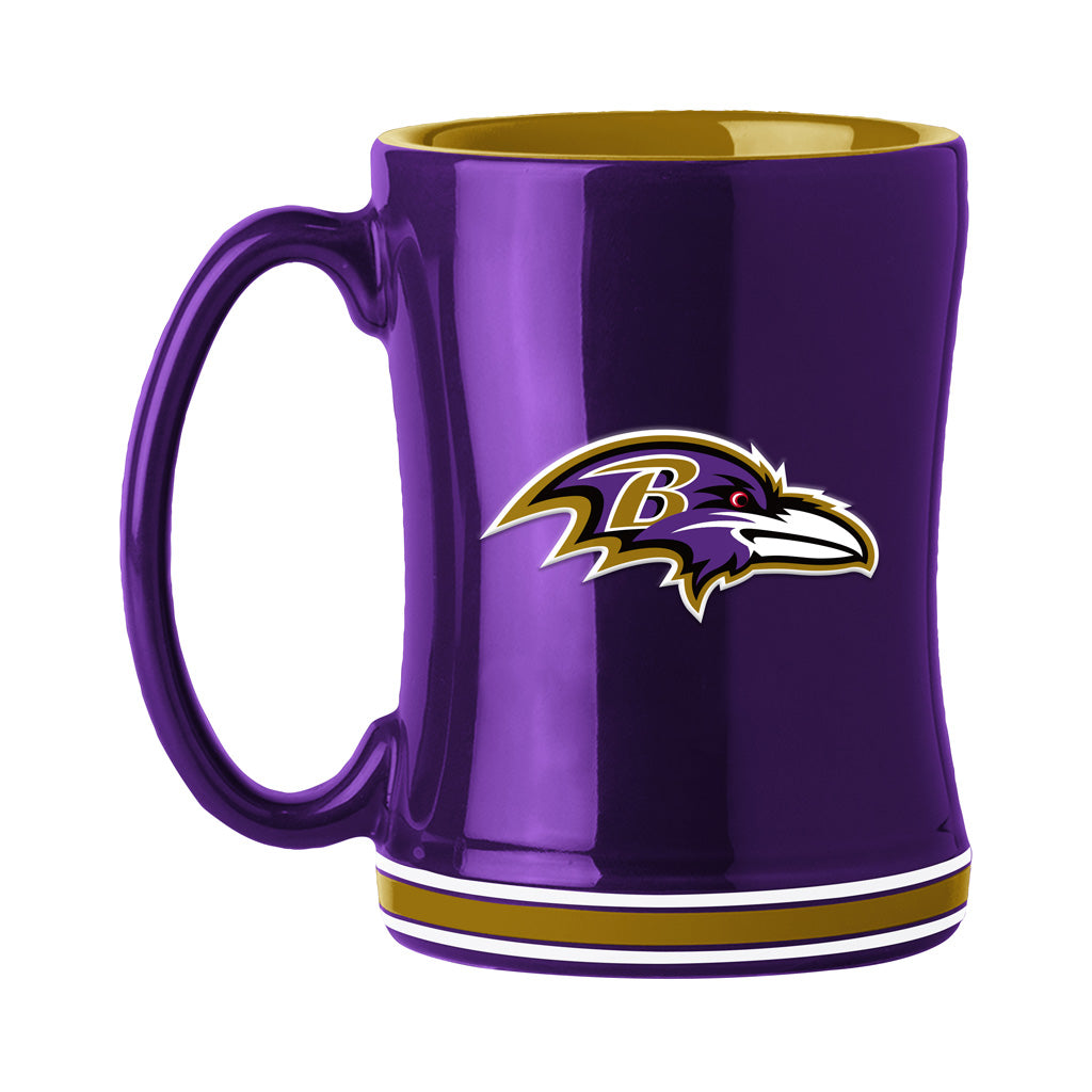 NFL Baltimore Ravens Logo Brands Relief Mug