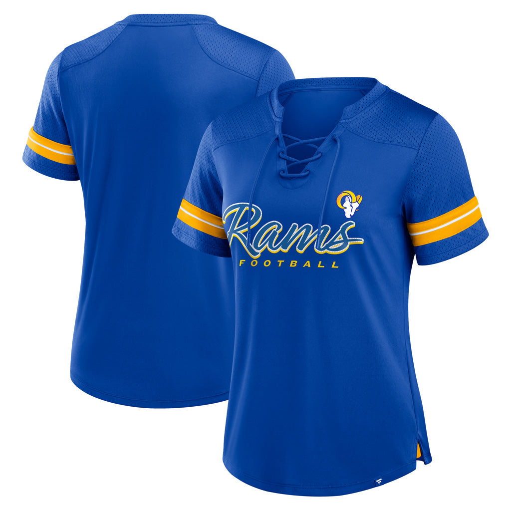 NFL Los Angeles Rams Fanatics Women&#39;s Play Script Lace-Up Top