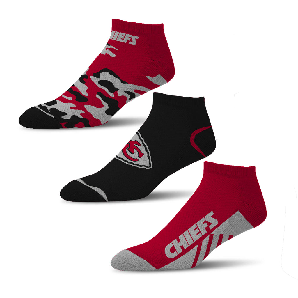 For Bare Feet Men's NFL Camo Boom 3-Pack Ankle Sock