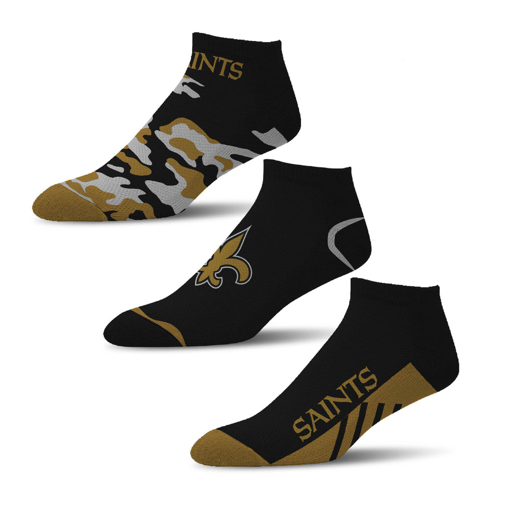 For Bare Feet Men's NFL Camo Boom 3-Pack Ankle Sock