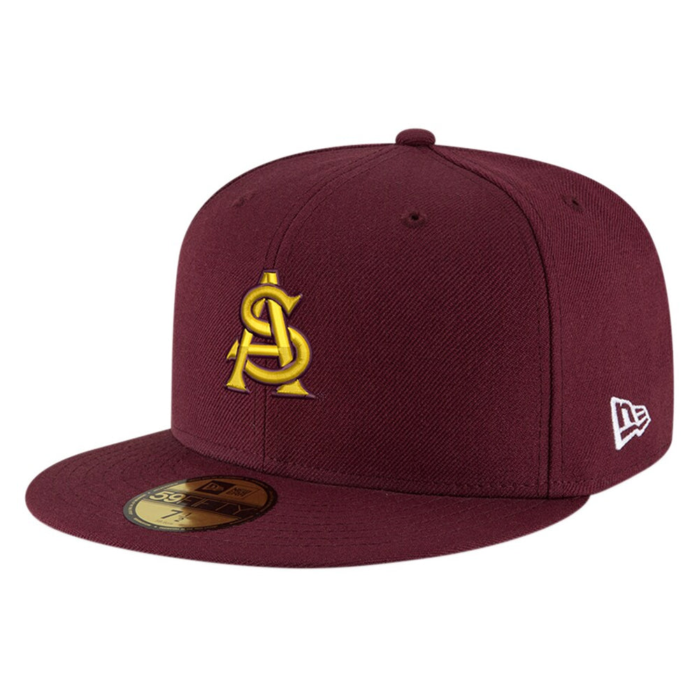 NCAA Arizona State Sun Devils New Era Team Color &quot;AS&quot; Logo 59FIFTY - Maroon