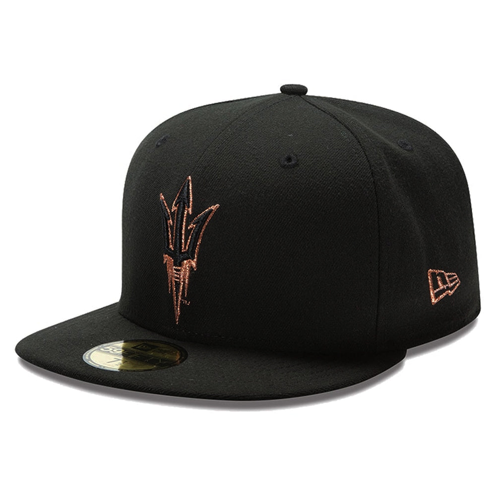 NCAA Arizona State Sun Devils New Era Team Color Fork Logo 59FIFTY - Black