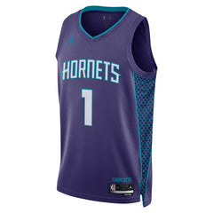 Charlotte Hornets Jordan Statement Edition Swingman Jersey 22 - Purple -  LaMelo Ball - Youth