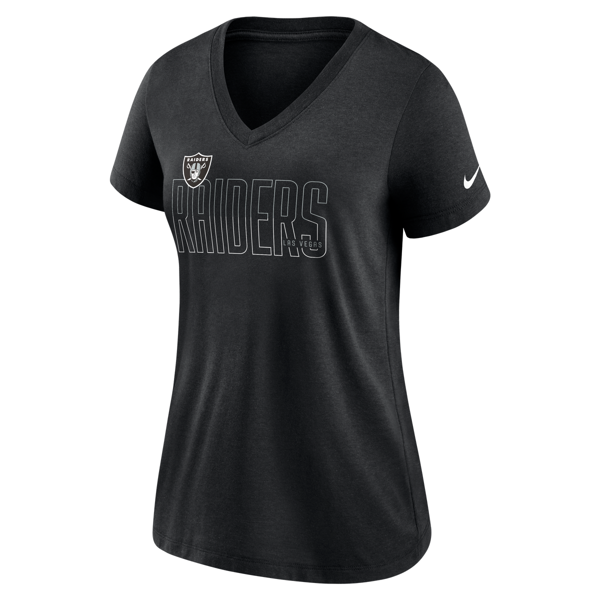 NFL Las Vegas Raiders Women&#39;s Nike Tri-Blend Lockup V-Neck Tee