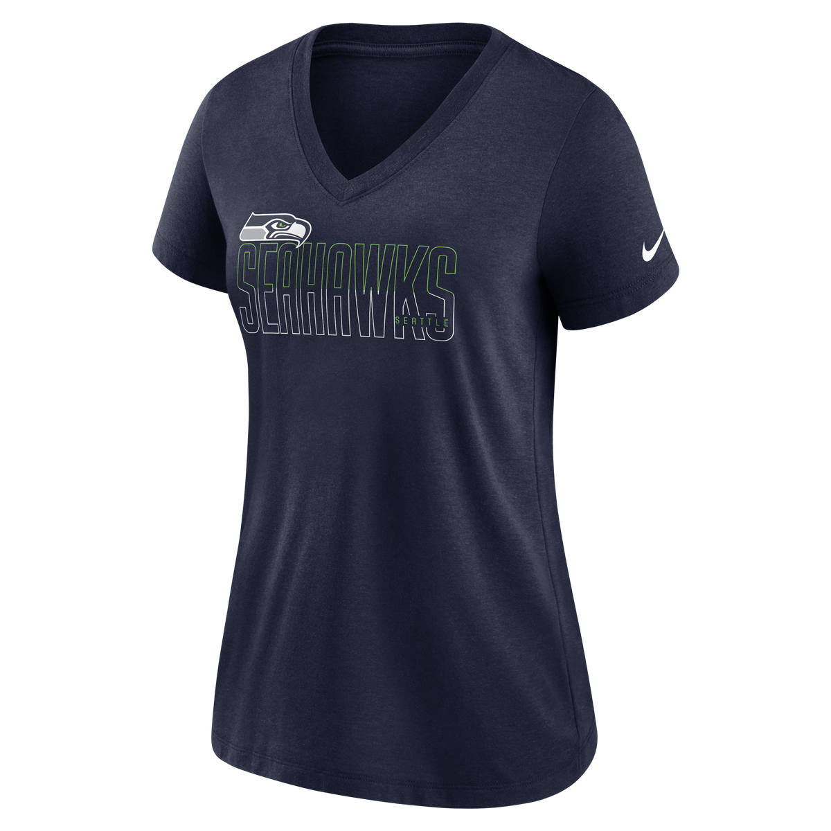 NFL Seattle Seahawks Women&#39;s Nike Tri-Blend Lockup V-Neck Tee