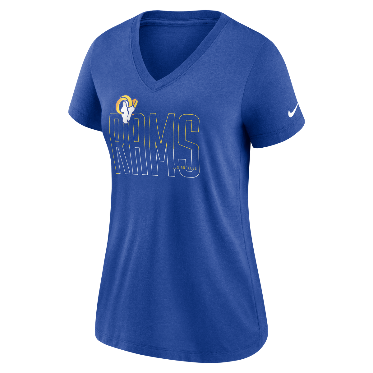 NFL Los Angeles Rams Women&#39;s Nike Tri-Blend Lockup V-Neck Tee